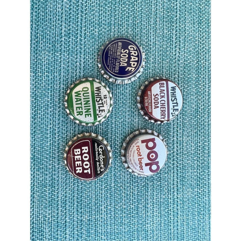 Nony New York Metal Bottle Cap Button Covers Decorative Multicolored Lot of 5